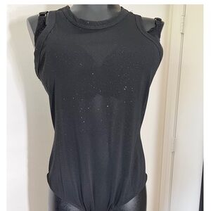 Charlotte Russe Black Sparkle Bodysuit Sz Large NWT